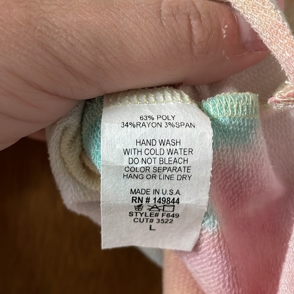 size large Zutter terry cloth tie dye sweatshirt with motorcycle on it - Picture 5 of 5